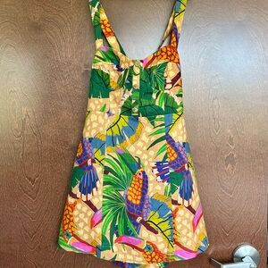 Tropical Parrot Print dress